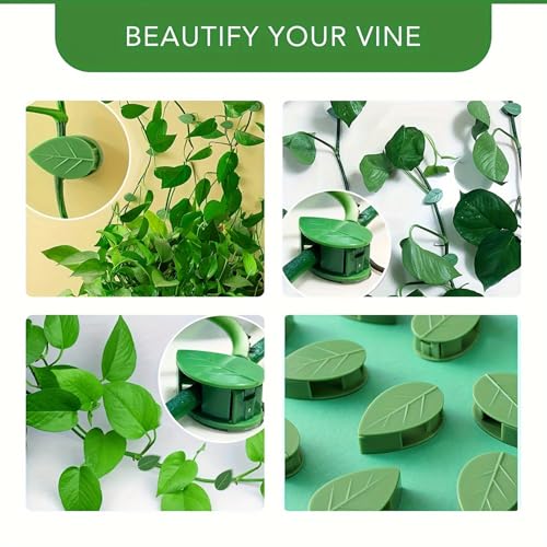 20 Pieces Plant Climbing Wall Fixture Clips with with Acrylic Adhesive Sticker Leaf Fixer Invisible Wall Vines Fixing Clips for Climbing Plants Plant Wall Climbing Clips for Wire Fixing, Green - view 6