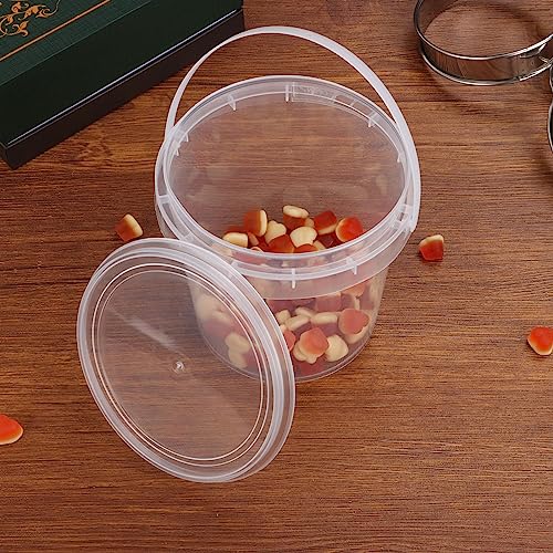 30 PCS 30 oz Slime Containers with Lids and Handles, Plastic 1000ml Storage Bucket Containers, Clear Slime Storage Case for Slime DIY Art Craft, Pigment, Small Tools, Part Material - view 5