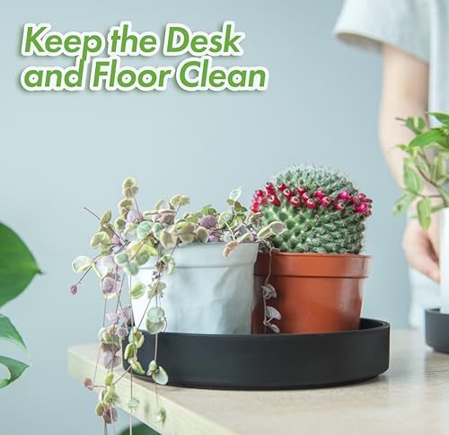 8" Heavy-Duty Plastic Plant Saucer, Black, 21-B-8-1 - view 5