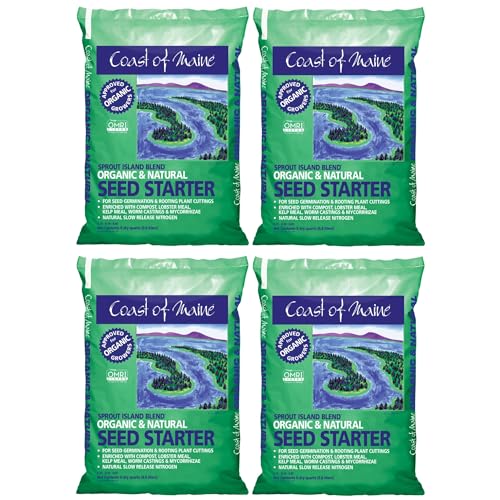 8qt (Pack of 4) Sprout Island Blend, Organic & Natural Seed Starter for Seed Germination & Root Plant Cuttings