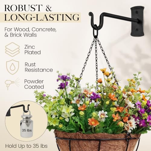 Plant Hangers Outdoor or Indoor Heavy Duty Wall Bracket Hooks - view 3