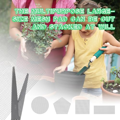 10pcs 11.8 X 7.8inch Flower Pot Hole Mesh Pad, Plastic Mesh Sheet, Keep Soil from Flowing Away,Bonsai DIY Drainage Netting Pot Bottom Grid Mat, Grey - view 4