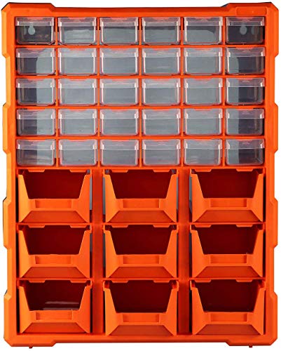 DIY Tool Bits Storage Organiser Unit - Workshop Screws and Small Parts Cabinet or Office Stationary Craft Box (39 Drawer with Open storage) - view 7
