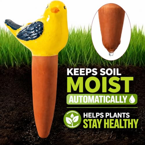 4PCS Self Watering Globes, Automatic Terracotta Watering Bulbs - Watering Spikes, Vacation Plant Watering Devices System, Plant Watering Globes for Indoor and Outdoor Plants - Birds - view 3