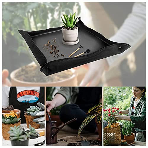 1 Pcs Garden Kneelers Work Cloth Anti Dirty Gardening Transplanting Pot Pad with 12 Pieces Mini Garden Hand Transplanting Succulent Tools for Indoor Garden Plant Care, Blue (Size : 75*75cm) - view 5