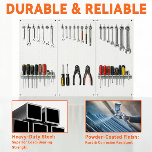 Metal Pegboard Panels, Pegboard Wall Organizer for Garage - view 3