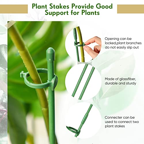 12 Pcs 12 Inch Adjustable Plant Support Stakes for Indoor, Green - view 3