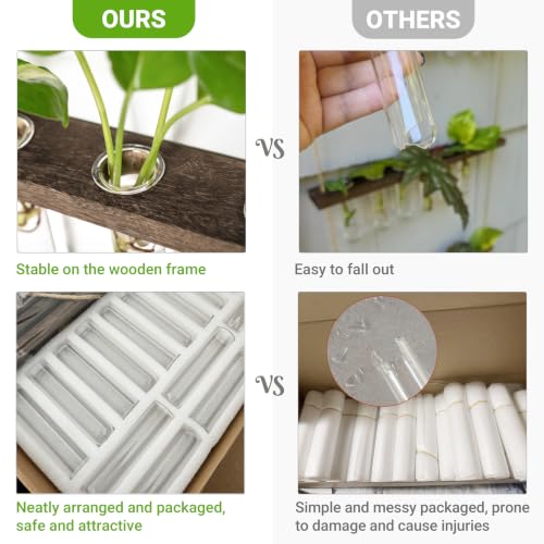 Plant Propagation Station, 3 Tier Brown Wall Hanging Vase Test Tubes - view 3