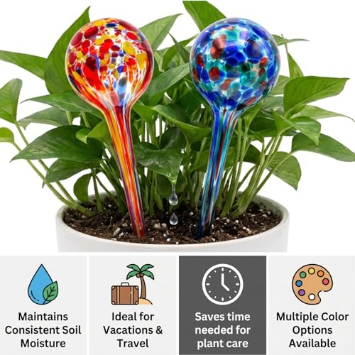2 Pack Plant Watering Globes, Automatic Glass Watering Bulbs - view 5