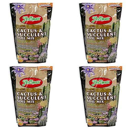 Organic Cactus and Succulent Soil Mix to Provide Proper Drainage and Improve Growth in Cacti, 4qts, 4 Pack