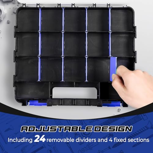 2 Pack Small Parts Organizers, 34-Compartments Double-Sided Tool Box - view 3