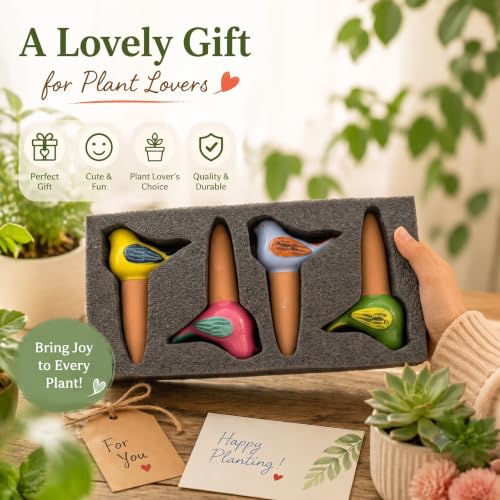 4PCS Self Watering Globes, Automatic Terracotta Watering Bulbs - Watering Spikes, Vacation Plant Watering Devices System, Plant Watering Globes for Indoor and Outdoor Plants - Birds - view 6