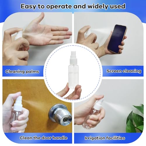 5 Pack Small Spray Bottles for Travel - 50ml Spray Bottle Leak Proof, Fine Mist Empty Spritzer Bottles, Reusable Clear Plastic Mini Travel Bottle for Storage Essential Oils, Cleaning, Perfume - view 6