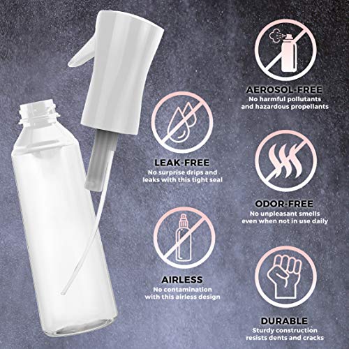 Hair Spray Bottle Continuous Water Mister Spray Bottle Empty Ultra Fine for Hair Styling, Pets, Plants, Cleaning, Misting & Skin Care, Salons, for Taming Hair in Morning, Curly Hair, Essential Oil Scents & More - view 2