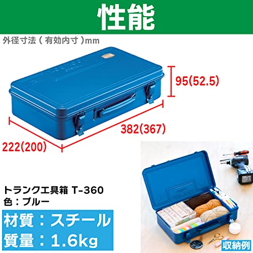T-360 Trunk Tool Box, 14.6 x 8.7 x 3.7 inches (368 x 222 x 95 cm), Blue - view 3