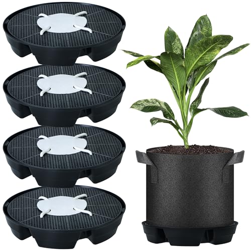 4 Pack Self-Watering Pots for Indoor Plants, Pot Bases for Fabric Planters