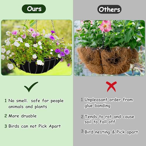 12x40 Inch Black Felt Planter Liner Roll Non-Woven Breathable Fabric Planter Basket Liner Reusable Coco Liner Alternative for Hanging Basket, Window Box, Raised Garden Bed, Indoor & Outdoor Planting - view 4