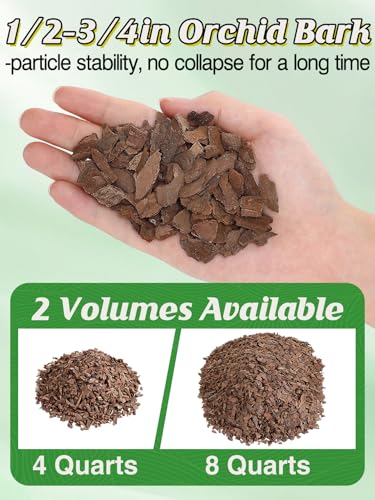 8qt Orchid Bark from New Zealand Pine - 1/2-3/4" Organic Sun-Dried Bark Nuggets Mulch, Breathable Potting Medium for Indoor Plants Root Health - view 6