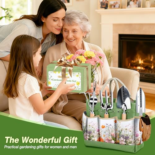 Gardening Tools Set for Women 29Pcs Heavy Duty Garden Hand Tools Set with Floral Tote Bag Rust-Proof Garden Tool Kit Supplies Gardening Esssential Garden Gifts for Mothers Day Mom Beginner - view 7
