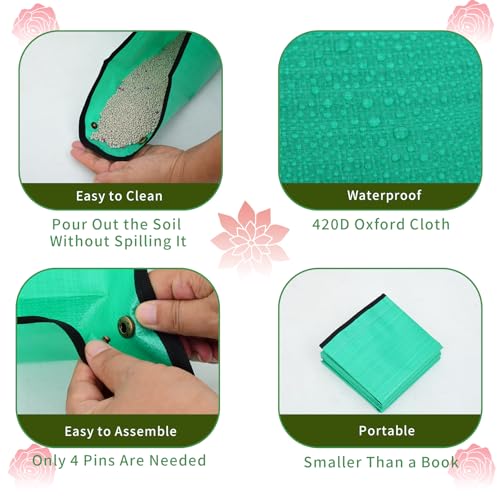 Green Repotting Mat, 3 Pack 26.8x26.8 Inch PE Waterproof Mat for Plants - view 3