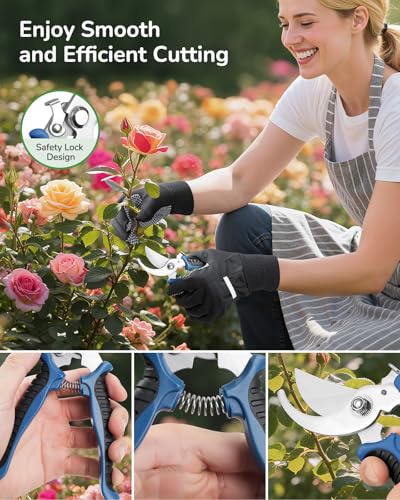 12-Piece Gardening Tools Set with Hard Storage Case, Blue - view 6