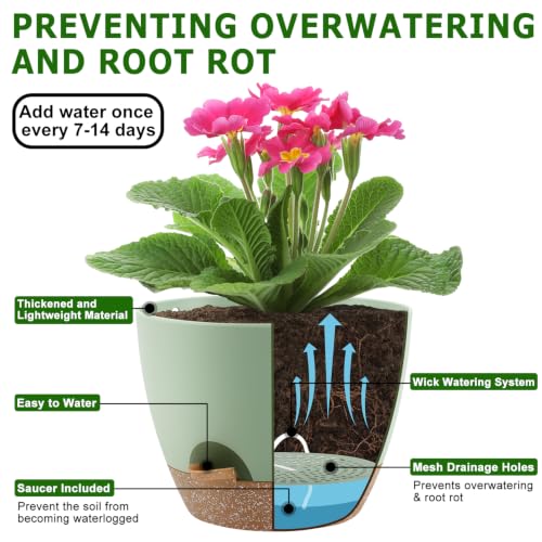 7/7.5/8/9/10 Inch Self Watering Pots for Indoor/Outdoor Plants - view 3