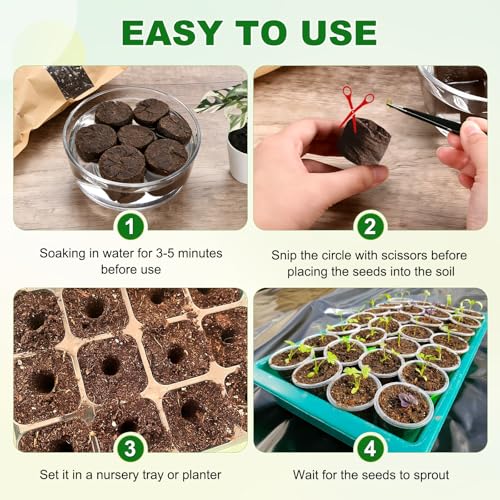 1-Set Seed Planter Tool, Plastic Hand Dibber Garden Tool Peat Pellets Seed Starter Soil Pods Plugs for Sowing Seeds, Handheld Digging Hole Punch [Dark Green, with Plant Labels] - view 6