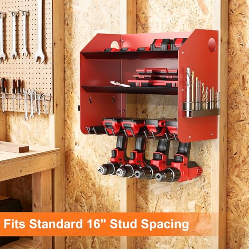 Power Tool Organizer Wall Mount, Cordless Drill Holder with 4 Slots - view 3