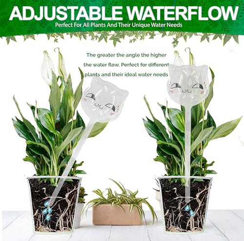 Aqua Glass Plant Watering Globes Automatic Self Watering Plant Insert Spike Orbs - Indoor Outdoor Plant Drip Irrigation - For Flowers, Herbs, Houseplants (Cat Kitten Globes, 4, Units) - view 3