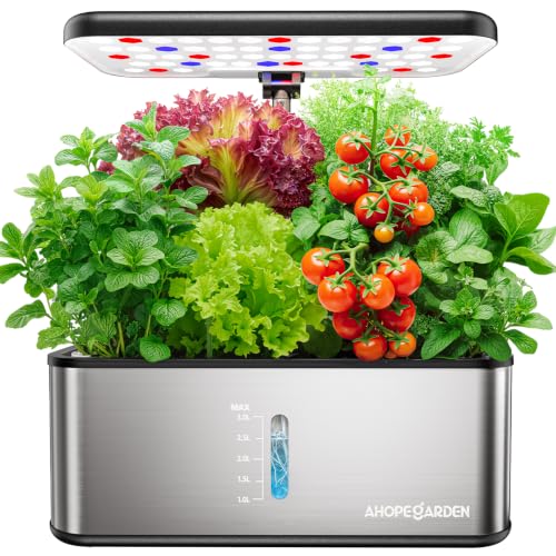 Hydroponics Growing System: 10 Pods Stainless Steel Garden