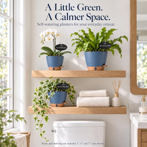 Self Watering Pots for Inoor Ourdoor Plants 8/7/6.5/6/5" Plastic Planters - view 5