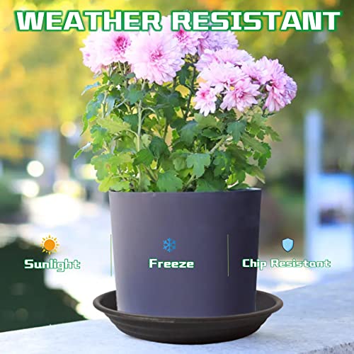 Plastic Plant Saucer 10 Inch, 3 Pack Black Durable Drip Trays for Flower Pot, s Heavy Duty Drainage Tray for Indoors No Holes, Plant Plate Water Catcher for Planter Base 7 8 9 in - view 3