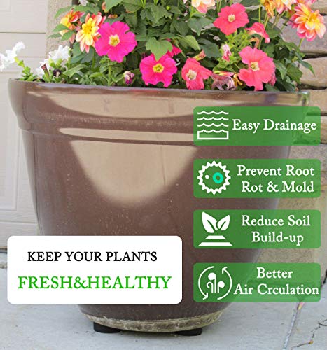 24 Pack Invisible Pot Feet with Enhanced Non-Slip Surface Grip Plant Pots and Flowers, Solid Rubber Pots Risers, Pot Lifters for Indoor or Outdoor Planters - view 3