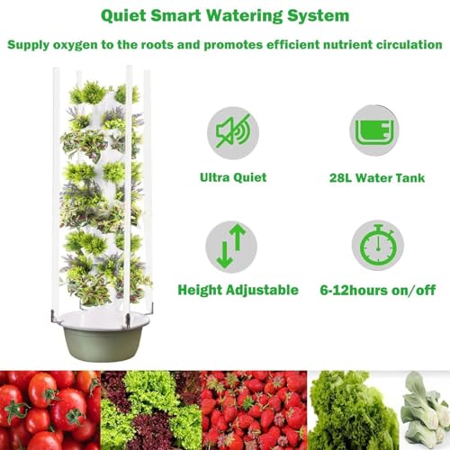Vertical Hydroponic Growing System - 20-36 Holes Hydroponics Tower Kit, 9-Layer Indoor Garden Setup for Efficient Plant Growth & Space-Saving Home Gardening - view 2