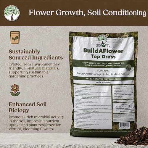 BuildASoil Build-A-Flower - Organic Top Soil Amendment – Top Dress Kit for Flowering Plants | Compost, Phosphorus & Potassium | Half Cubic Foot Bag of Soil - view 4