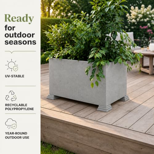Corner Planter Feet – Pot Feet for Square & Rectangular Planter Boxes – Improves Drainage & Helps Protect Decks – UV-Stable Recyclable Plastic (8 Pack, Gray) - view 6