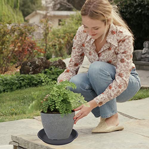 Plant Saucer Pot Tray 4 6 8 10 12 14 16 18 inch, 6 Packs Plastic Flower Planter Saucers and Drip Trays for Indoors Outdoors, Heavy Durable Plant Plate Water Catcher (6 inch, Black) - view 5