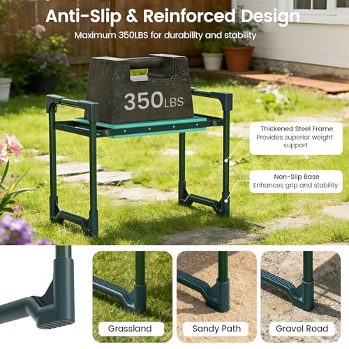 Garden Kneeler and Seat,Kneeling Wider Pad Sturdy Bench for Gardening - view 5