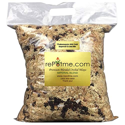 Orchid Potting Mix - Phalaenopsis AAA Gold Imperial Orchid Mix (Mini Bag) - Premier Orchid Potting Mix with Orchid Moss and Orchid Bark - Hand Blended in The USA