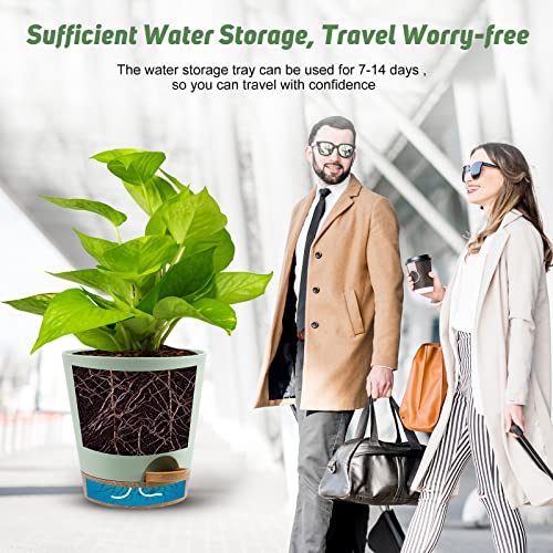8,7, 6.5, 6, 5.5, 5 Inches Self Watering Planters for Indoor Plants - view 6