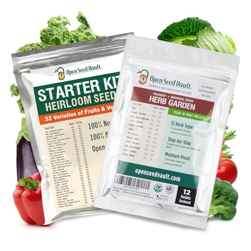 Vegetable, Fruit & Herb Seeds, 44 Packs, Non-GMO, 15,000+ Seeds