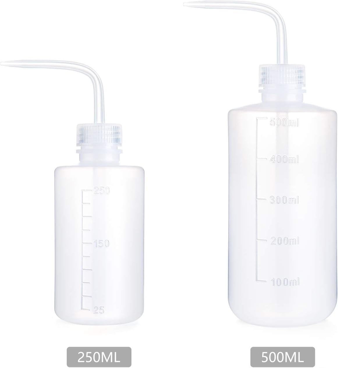 2 Pack Squeeze Succulent Watering Bottle, 250ML & 500ML Waterer Can | Small White Can,Bend Mouth Precise Pouring, for Seedlings & African Violets,Safety Plastic, Indoor House Plant Flower Use - view 3