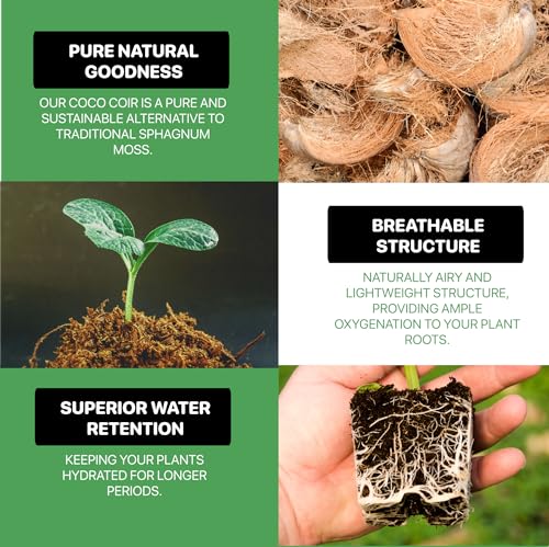 11lbs Premium Coco Coir Brick -100% Organic Coconut Coir for for Plants, Low EC & pH Balance, Natural Compressed Growing Medium, Coconut Core for Gardening Planting & Potting Soil Substrate - view 5