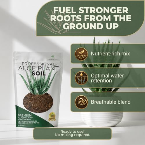 Professional Aloe Plant Soil Mix Large 8.2 Quarts Ready to Use, Premium Potting Soil for Aloe Vera Cactus Succulent Plants, Fast Draining Blend Pinebark Peat Course Sand Indoor Made in USA - view 4