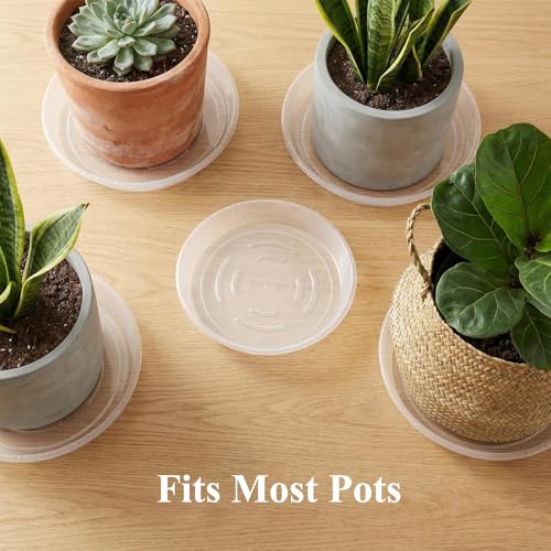 20 Pack Clear Plant Saucer 4.5 Inches Plastic Drip Trays to Catch Water - view 4