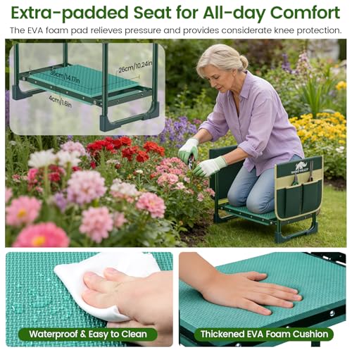 Garden Kneeler and Seat,Kneeling Wider Pad Sturdy Bench for Gardening - view 3