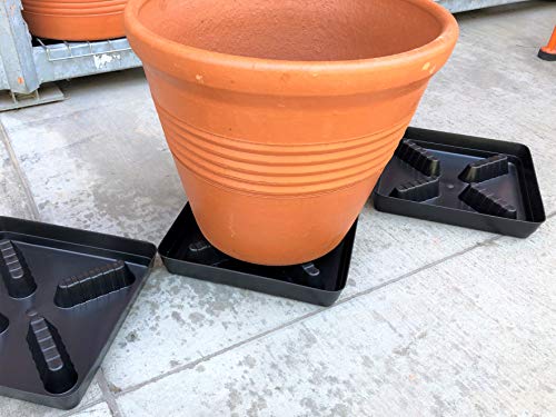Square Plant Saucer Plastic Plant Trays with Plant Riser Pot Elevator for Indoor Plant pots and Outdoor Potted Plants Planter Tray Water Drainage drip Tray 13-inch (5-Pack) - view 5