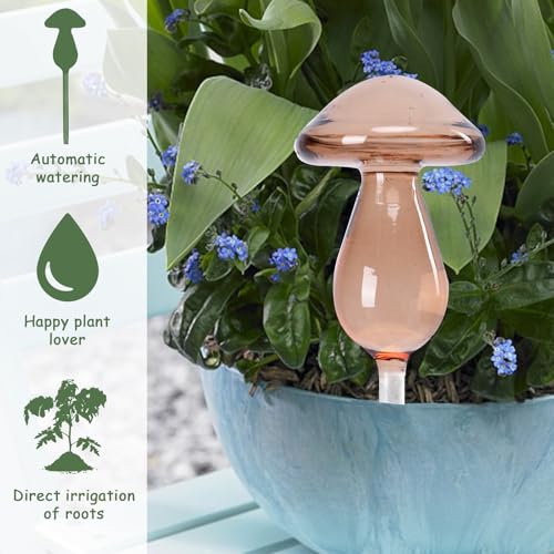 Mushroom Plant Watering Globes 3PCS Plant Watering Devices Glass - view 4