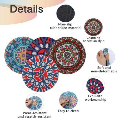 8Pcs Boho Plant Coaster and Mat - Floor Protectors for Indoor Outdoor Pots - view 3