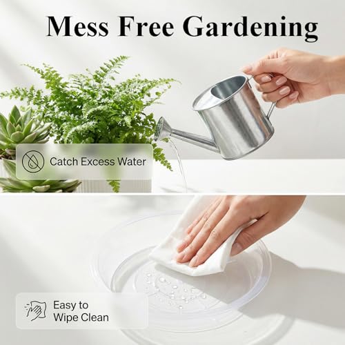 30 Pack Clear Plant Saucer 4/5/6 Inches Plastic Drip Trays to Catch Water - view 5